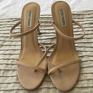 Steve Madden Bellezza mules stiletto Heels in nude/tan